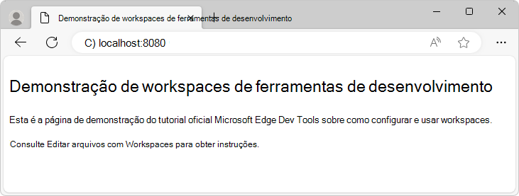 Demonstração das Áreas de Trabalho de DevTools