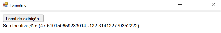 O ficheiro geolocation.html, apresentado na sua aplicação de controlo WebView2