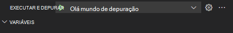 O separador Executar no Visual Studio Code