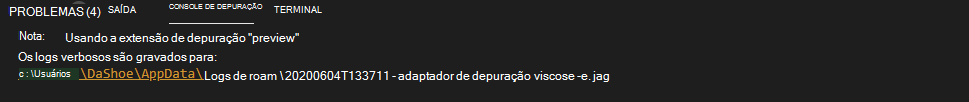  Guardar a saída de depuração num ficheiro de registo