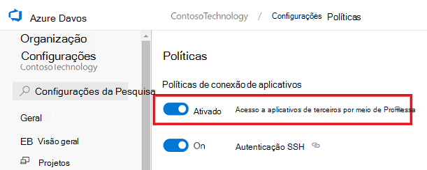 Acesso a aplicações de terceiros através do OAuth