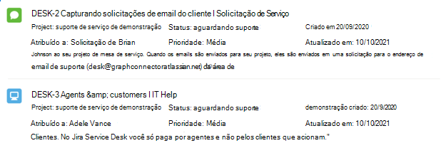 Exemplo de um layout para o conector Jira.