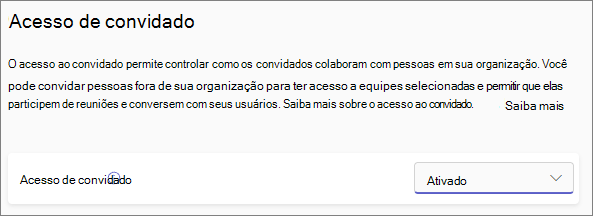 Permitir a opção de acesso ao convidado definida como Ativar .