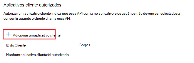 Captura de ecrã a mostrar a aplicação cliente autorizada.