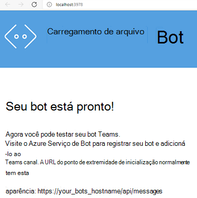 Captura de ecrã a mostrar que o bot está pronto.