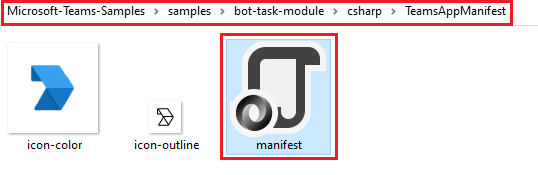 Localização do ficheiro de manifesto