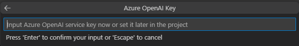 Captura de ecrã a mostrar a localização para introduzir a chave de API aberta do Azure.