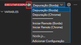 Captura de ecrã a mostrar a opção Browser.