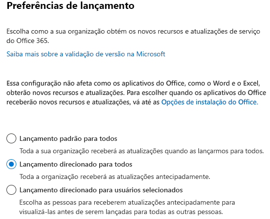 A captura de ecrã é um exemplo que mostra o Centro de administração do Microsoft 365 menu 