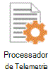 Ícone de um processador de telemetria com uma engrenagem.