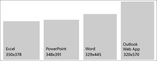 Tamanhos do painel de tarefas com uma resolução de 1366x768.