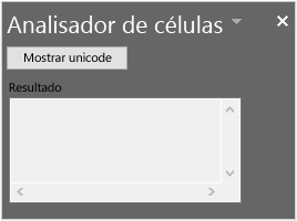 O suplemento VSTO do Analisador de Células em execução no Excel com o botão 