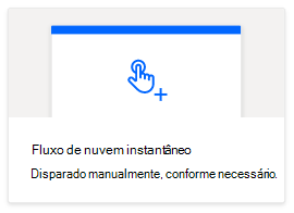 A opção de fluxo instantâneo do Power Automate para criar um novo fluxo de trabalho.