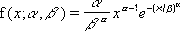 Captura de tela que mostra a equação para a função de densidade de probabilidade de Weibull.