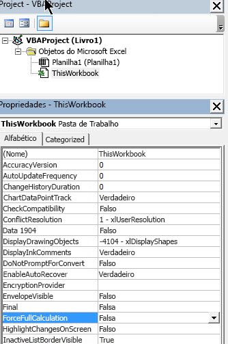 Configuração ForceFullCalculation