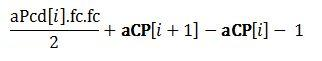 aPCD open bracket I closed bracket fc dot fc over 2 + aCP open bracket I + 1 closed bracket minus aCP open bracket i closed bracket minus 1