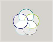 Outline venn diagram style. Shapes outlined