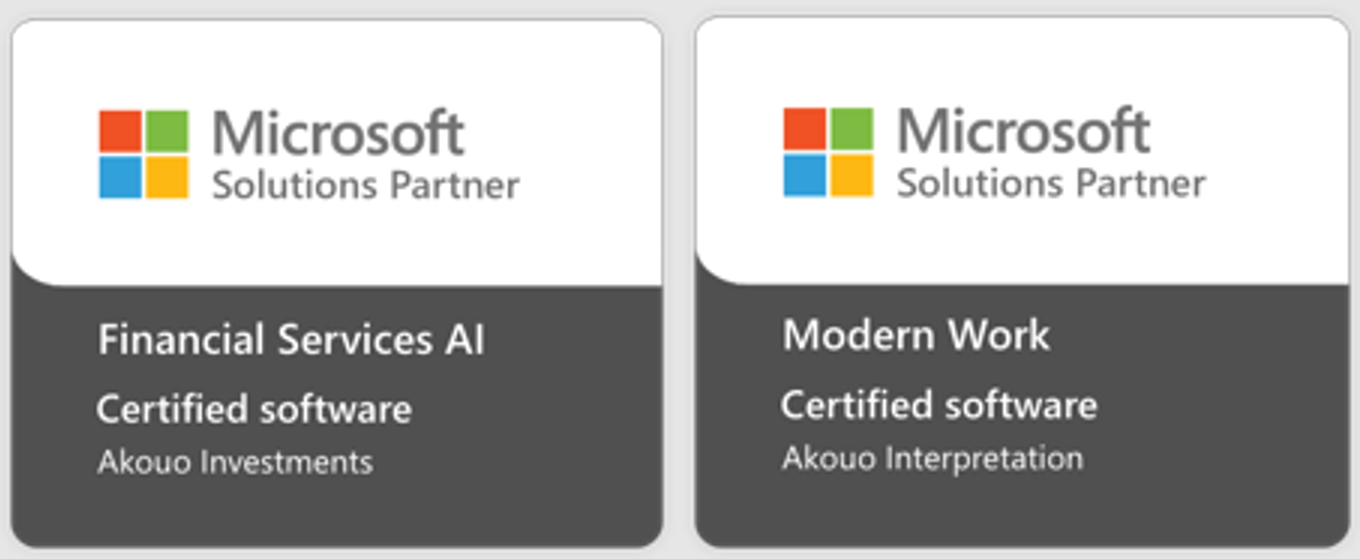 Captura de tela de dois exemplos de logotipos de parceiros da Microsoft.