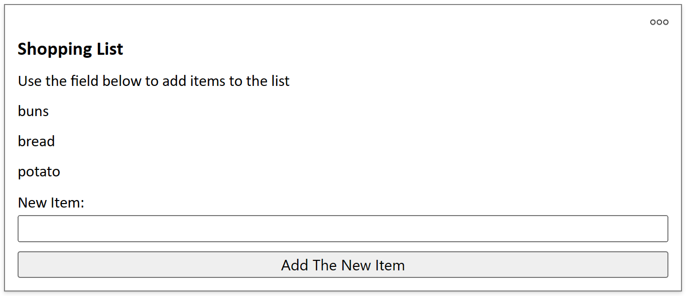 Captura de tela de um cartão de lista de compras concluído.