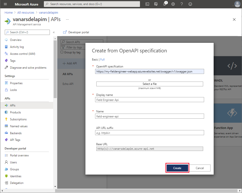 Crie a API com base na especificação de OpenAPI.