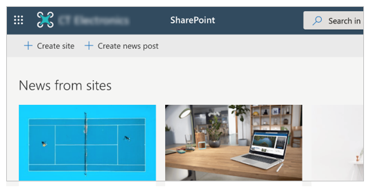 Site de exemplo do SharePoint.