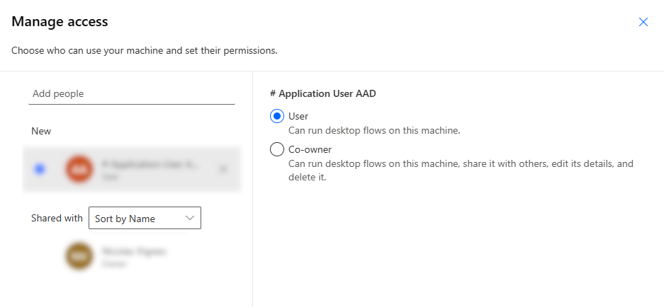 Captura de tela do painel de compartilhamento de um computador