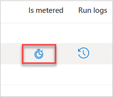 Uma captura de tela que exibe o ícone do medidor para indicar que a medição está ativada.