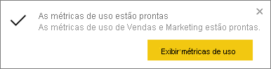 Captura de tela mostrando que as métricas estão prontas.