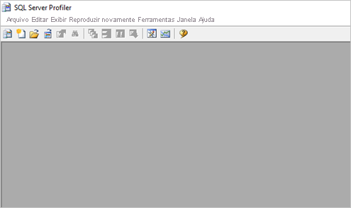 Captura de tela que mostra o SQL Server Profiler.
