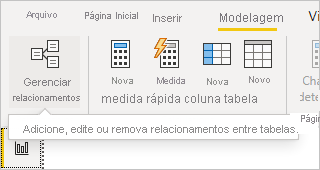 Screenshot that shows the Manage relationships button in the Modeling ribbon.