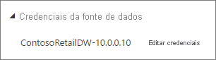 Captura de tela da caixa de diálogo Credenciais da fonte de dados do serviço do Power BI.