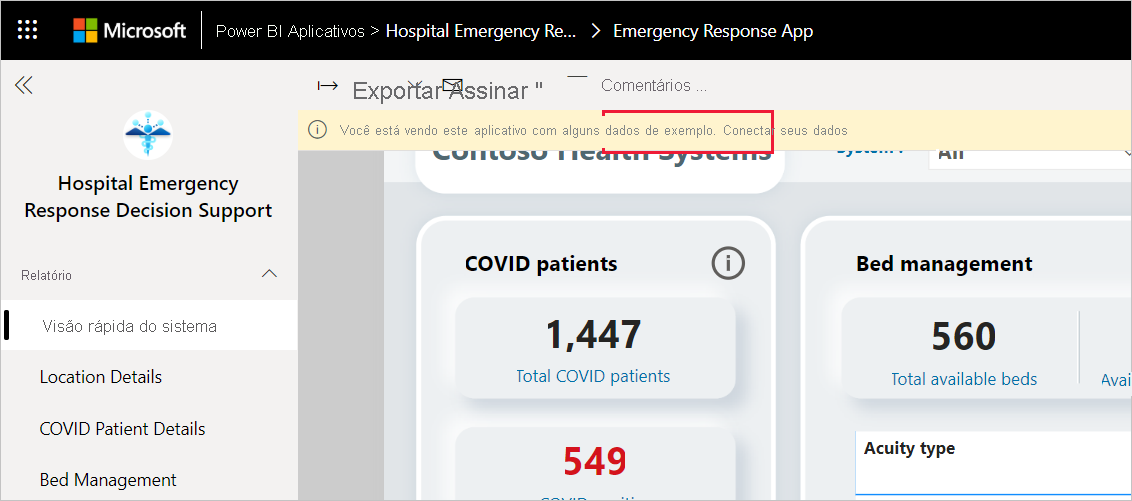 Hospital Emergency Response Decision Support Dashboard app connect your data link