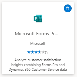 Captura de tela mostra o aplicativo Web satisfação do cliente do Microsoft Forms Pro.