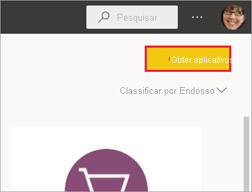 Uma captura de tela da página Aplicativos com o botão Obter aplicativos realçado.