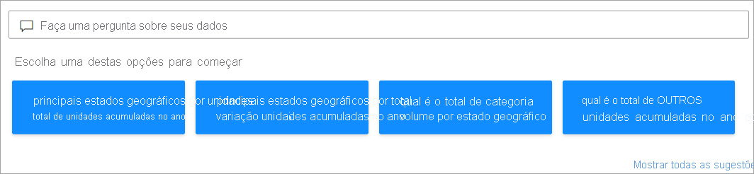 Captura de tela da caixa de perguntas de perguntas e respostas destacada por uma caixa vermelha no relatório.