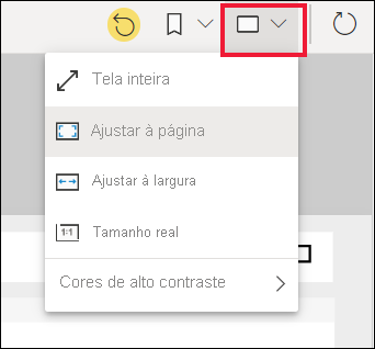 menu de visualização de relatório