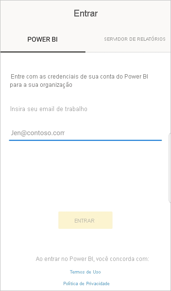 Sign in to Power BI