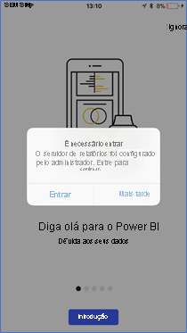 Captura de tela da caixa de diálogo necessária para fazer login no Servidor de Relatórios.