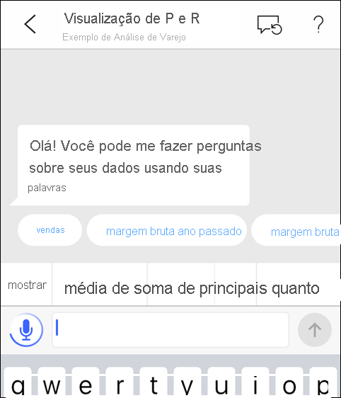 Captura de tela de uma pergunta mostrando que o microfone está ativo.