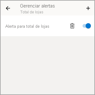 Screenshot of the Manage alert tile, showing the plus icon to add an alert.