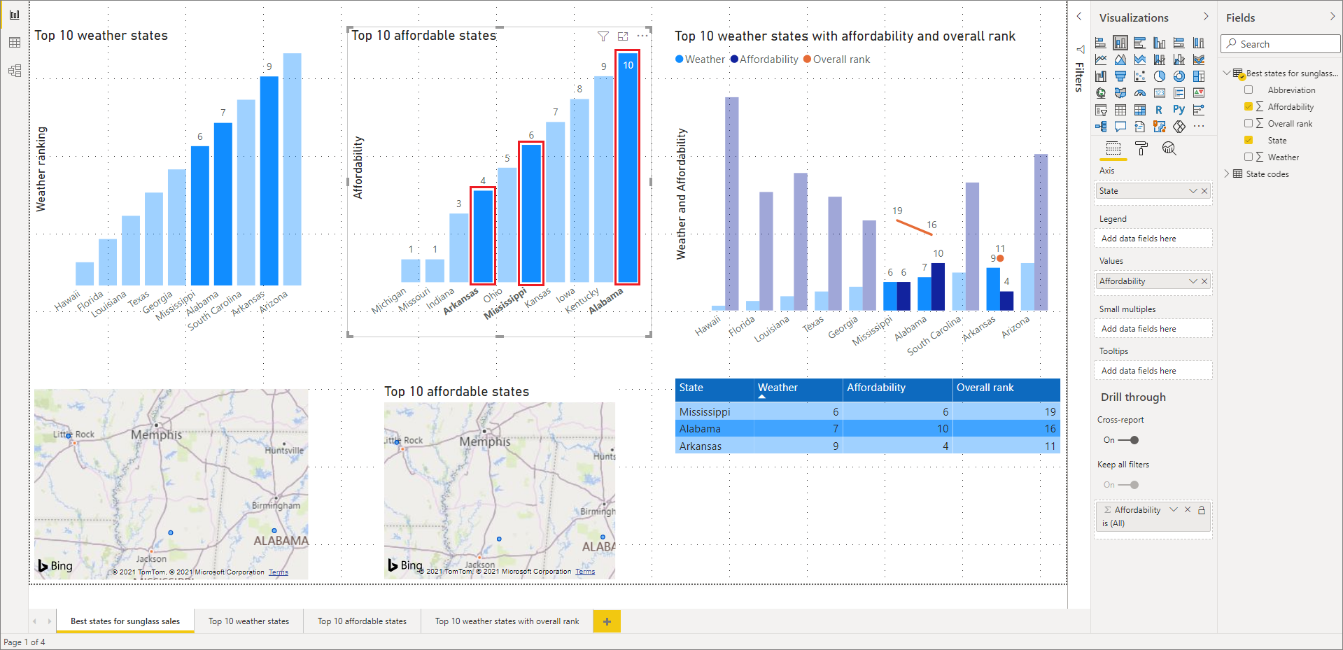 Screenshot shows multiple data points selected