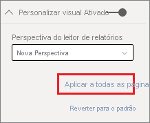 Captura de tela mostrando como aplicar a perspectiva a todo o relatório.