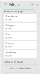 Captura de tela do painel Filtros, mostrando o menu de contexto.