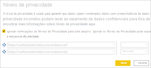 Screenshot showing how to Select privacy levels.