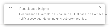 Screenshot of the Searching for insights dialog.