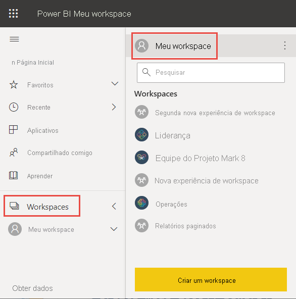 Captura de tela do serviço do Power BI, destacando Novo e Modelo semântico.