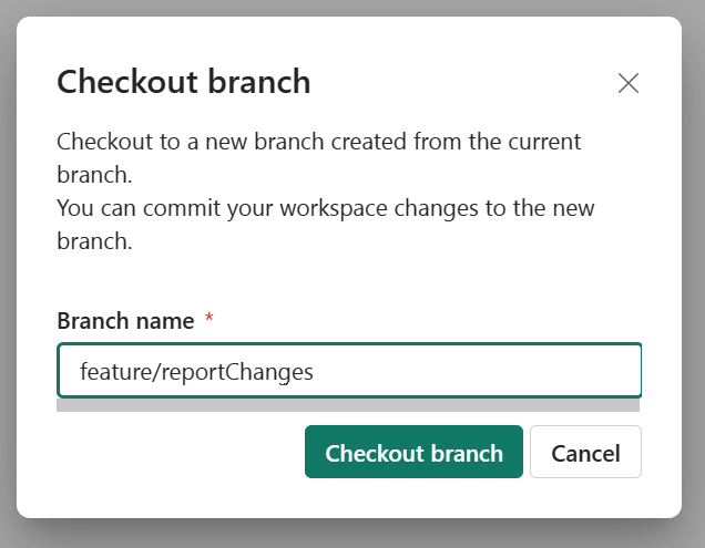 Captura de tela mostrando como fazer o checkout de uma nova ramificação.