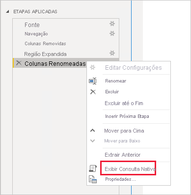 Captura de tela do Power BI Desktop mostrando a opção 