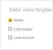 Captura de tela da janela Exibir como funções, com Nenhum selecionado.