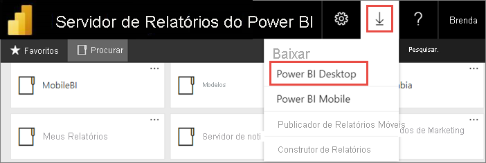 Download Power BI Desktop from the web portal